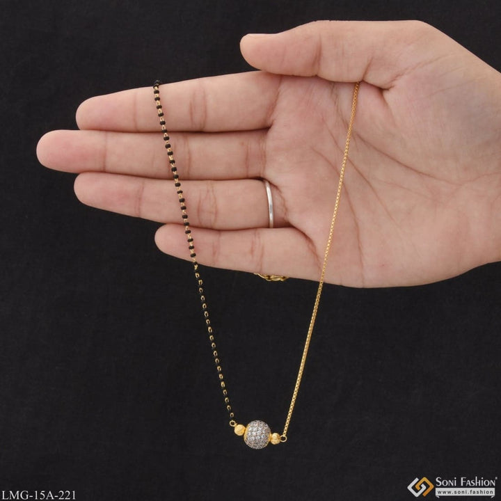 1 Gram Gold Plated With Diamond Best Quality Mangalsutra