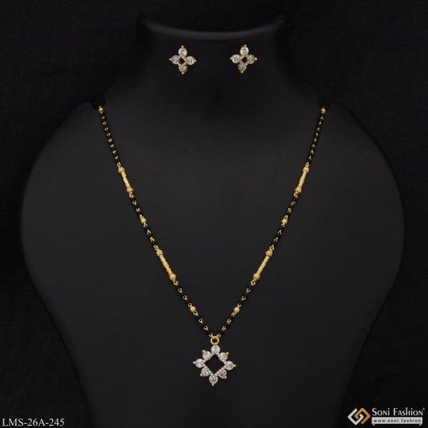 1 Gram Gold Plated With Diamond Best Quality Mangalsutra