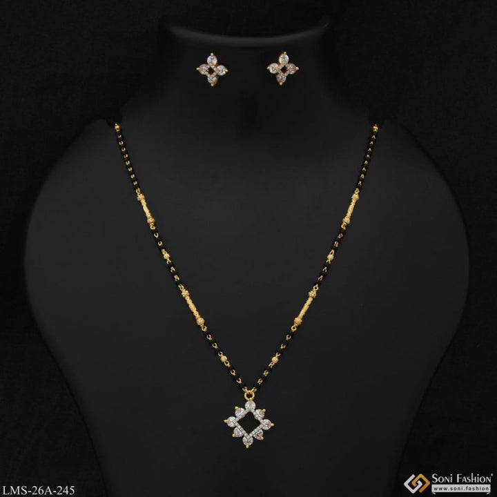 1 Gram Gold Plated With Diamond Best Quality Mangalsutra