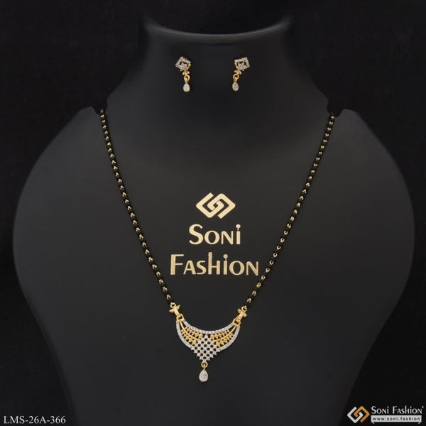 1 Gram Gold Plated With Diamond Best Quality Mangalsutra