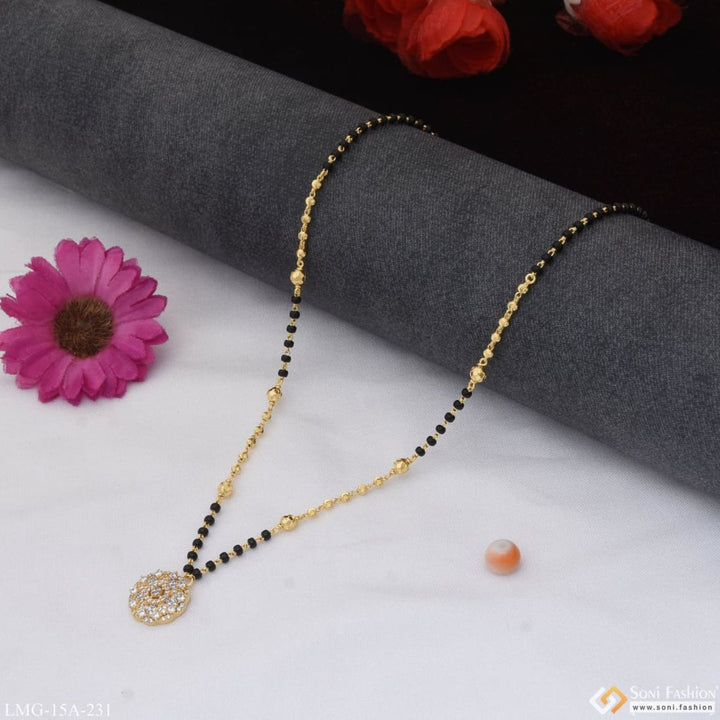 1 gram gold plated with diamond brilliant design mangalsutra