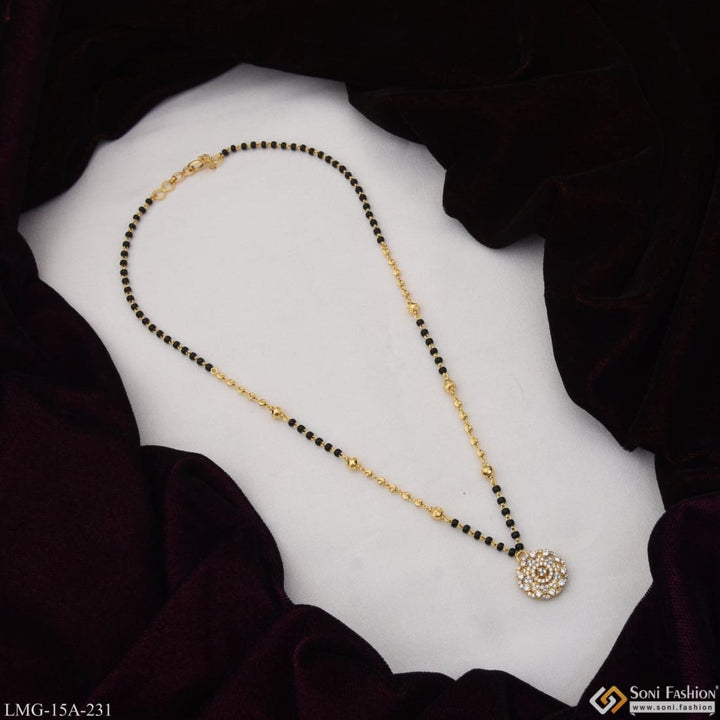 1 gram gold plated with diamond brilliant design mangalsutra