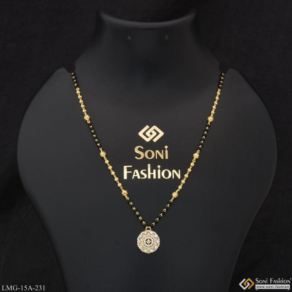 1 gram gold plated with diamond brilliant design mangalsutra