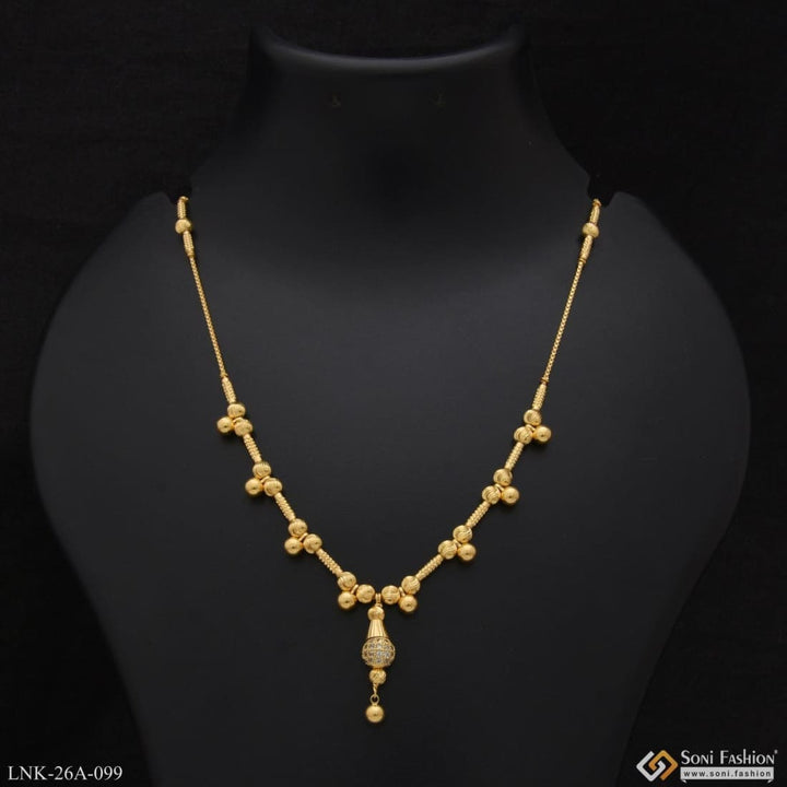 1 gram gold plated with diamond brilliant design necklace