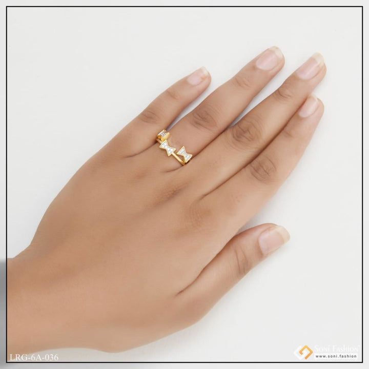 1 gram gold plated with diamond brilliant design ring for