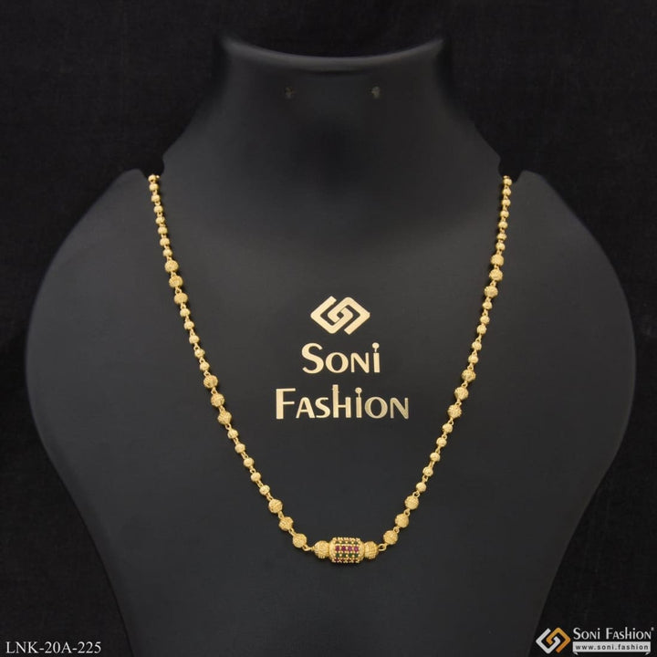 1 gram gold plated with diamond casual design necklace for