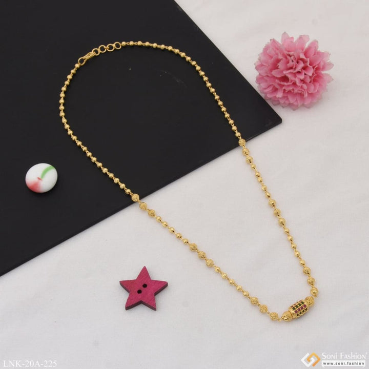 1 gram gold plated with diamond casual design necklace for