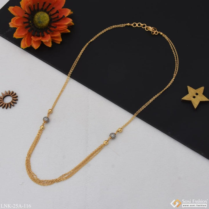 1 gram gold plated with diamond charming design necklace for