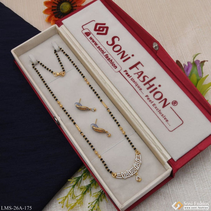 1 Gram Gold Plated With Diamond Chic Design Mangalsutra Set