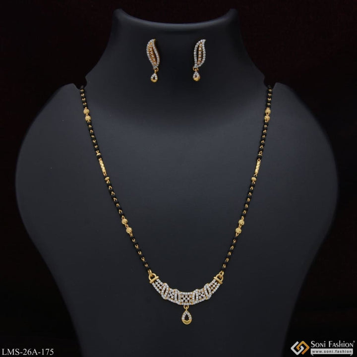 1 Gram Gold Plated With Diamond Chic Design Mangalsutra Set