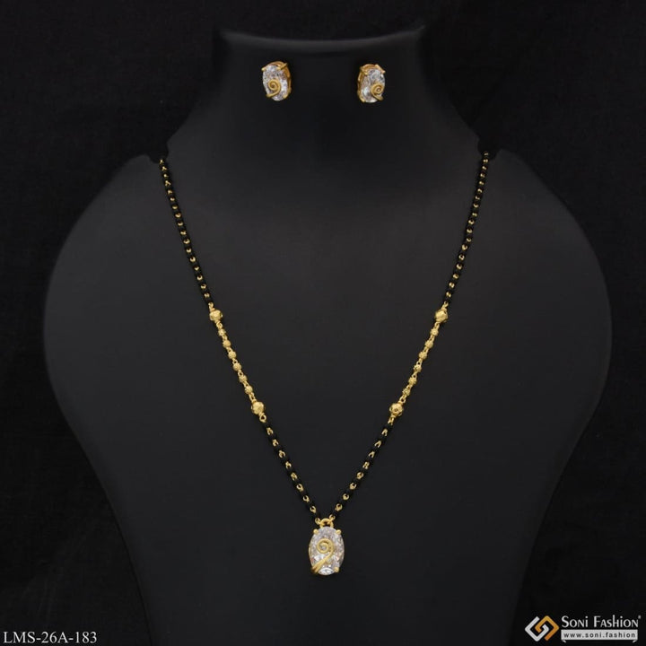 1 Gram Gold Plated With Diamond Chic Design Mangalsutra Set