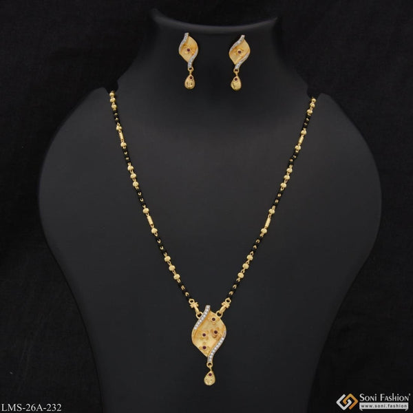 1 Gram Gold Plated With Diamond Chic Design Mangalsutra Set