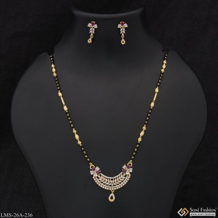 1 Gram Gold Plated With Diamond Chic Design Mangalsutra Set