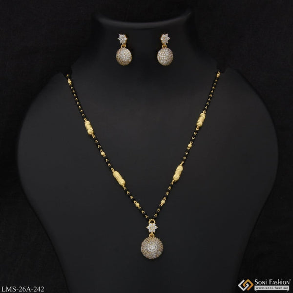 1 Gram Gold Plated With Diamond Chic Design Mangalsutra Set