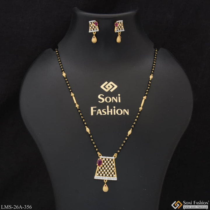 1 Gram Gold Plated With Diamond Chic Design Mangalsutra Set