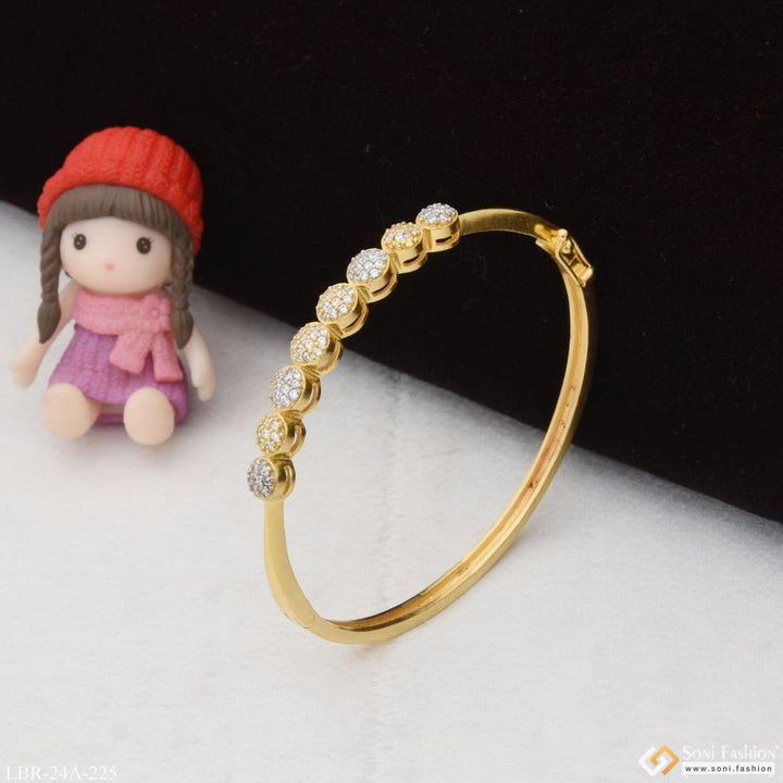 1 Gram Gold Plated With Diamond Classic Design Bracelet For