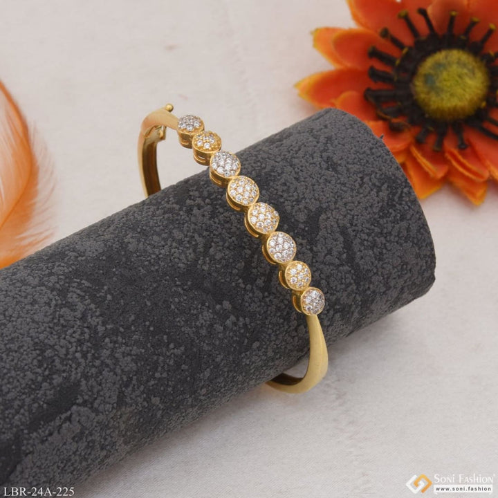 1 Gram Gold Plated With Diamond Classic Design Bracelet For