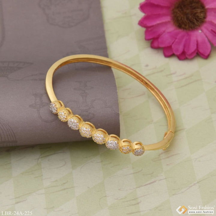 1 Gram Gold Plated With Diamond Classic Design Bracelet For