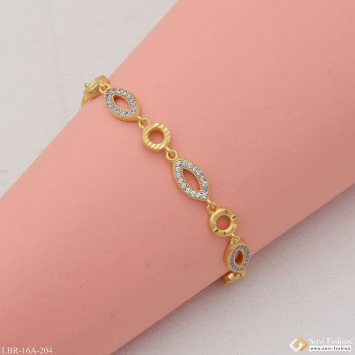 1 Gram Gold Plated With Diamond Cool Design Bracelet For