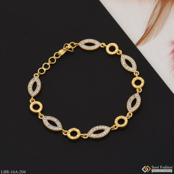 1 Gram Gold Plated With Diamond Cool Design Bracelet For