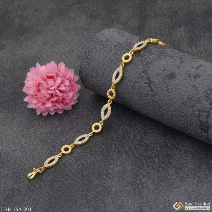 1 Gram Gold Plated With Diamond Cool Design Bracelet For