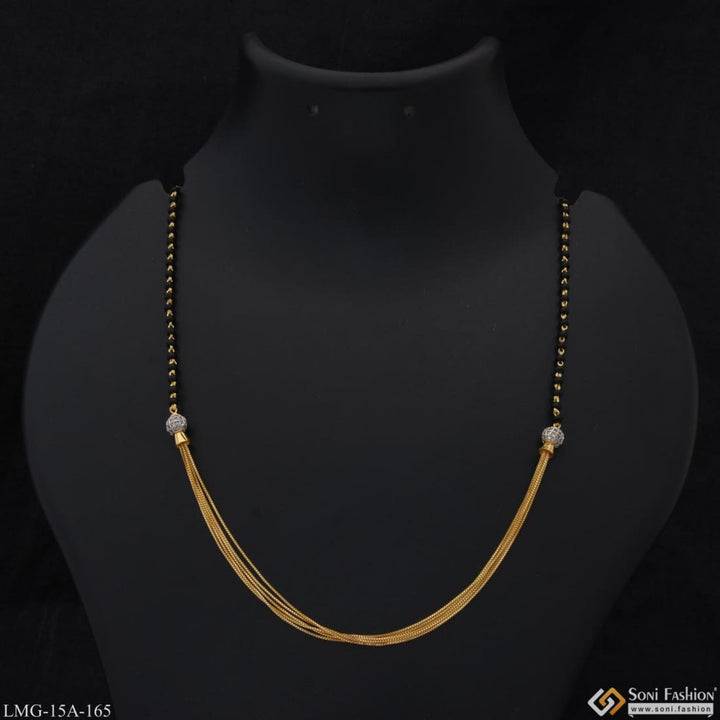 1 Gram Gold Plated With Diamond Cool Design Mangalsutra