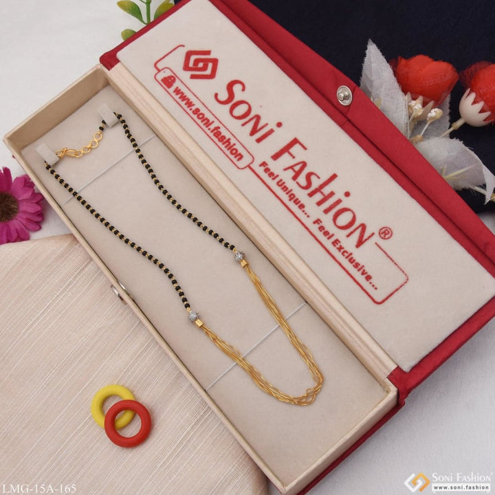 1 Gram Gold Plated With Diamond Cool Design Mangalsutra