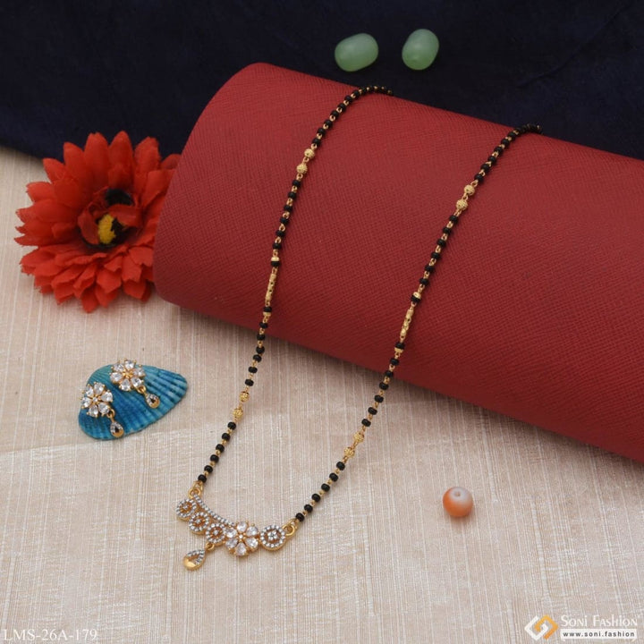 1 Gram Gold Plated With Diamond Cool Design Mangalsutra Set