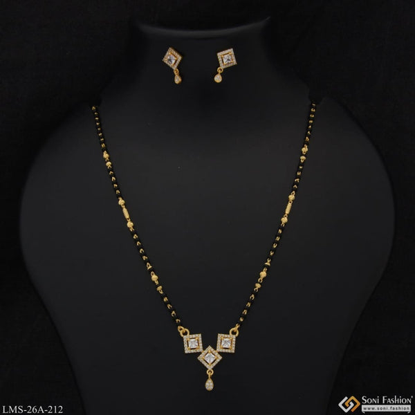 1 Gram Gold Plated With Diamond Cool Design Mangalsutra Set