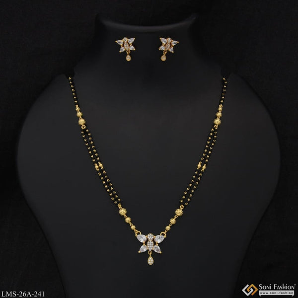 1 Gram Gold Plated With Diamond Cool Design Mangalsutra Set