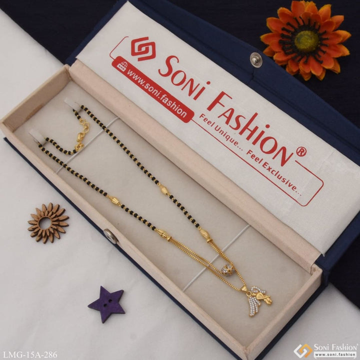 1 Gram Gold Plated With Diamond Cool Design Mangalsutra