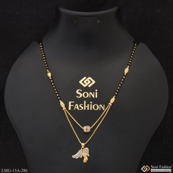 1 Gram Gold Plated With Diamond Cool Design Mangalsutra