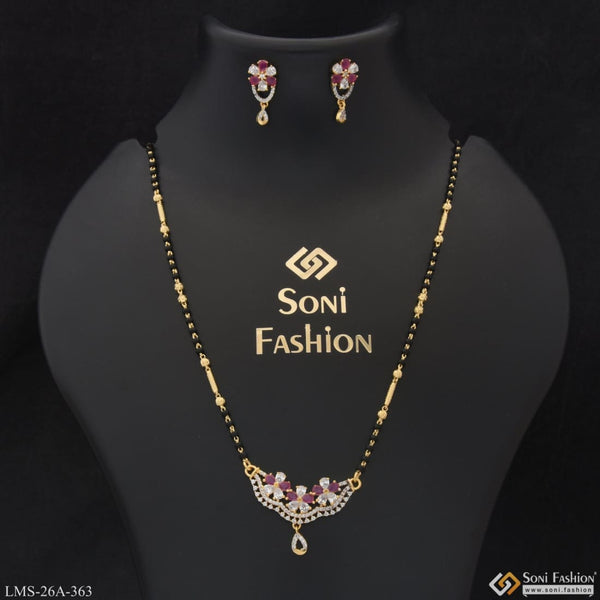 1 Gram Gold Plated With Diamond Cool Design Mangalsutra Set