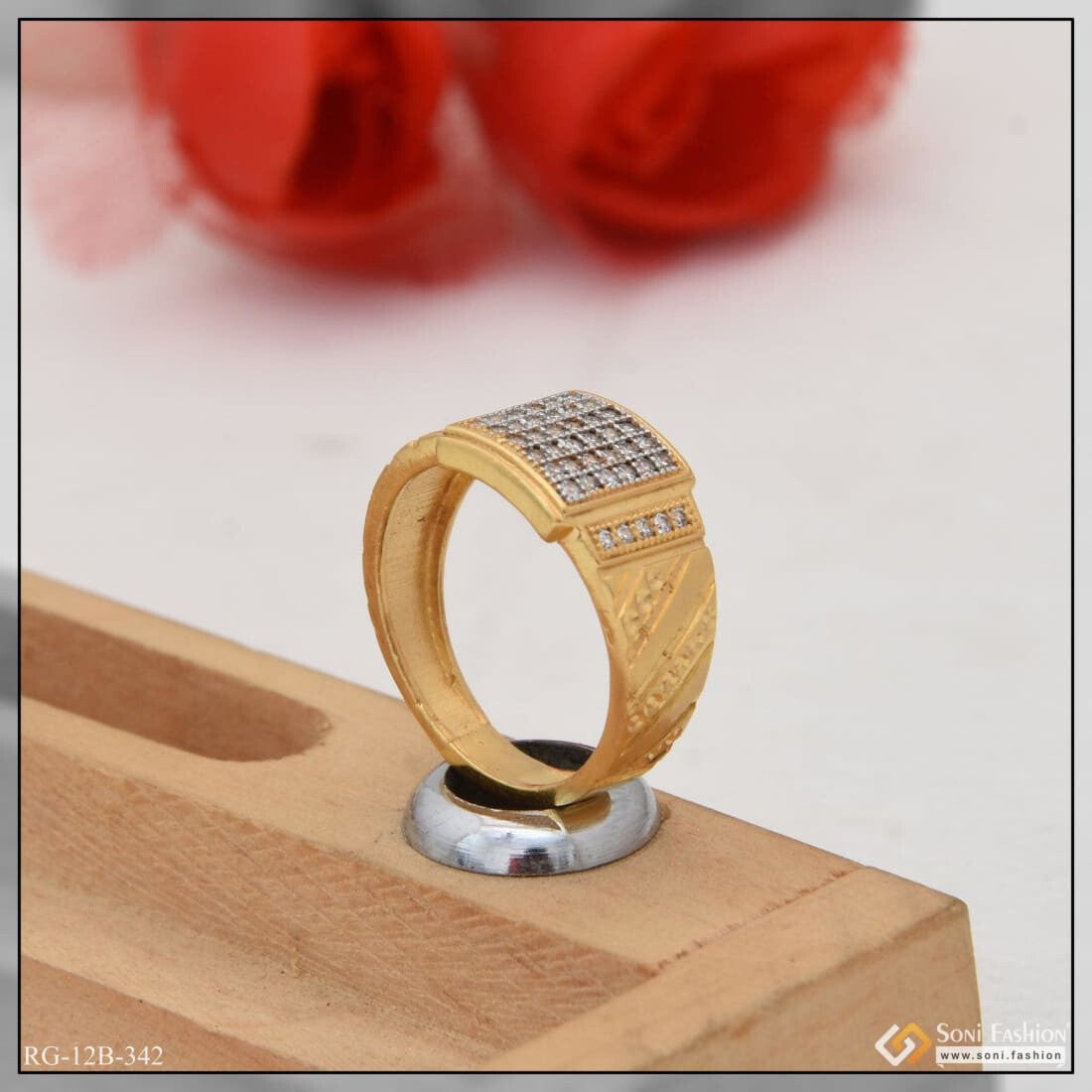 1 Gram Gold Plated With Diamond Cute Design Best Quality Ring For Men -  Style B342 at Rs 1240.00, सोने का पानी चढ़ी हुई अंगूठी - Soni Fashion,  Rajkot