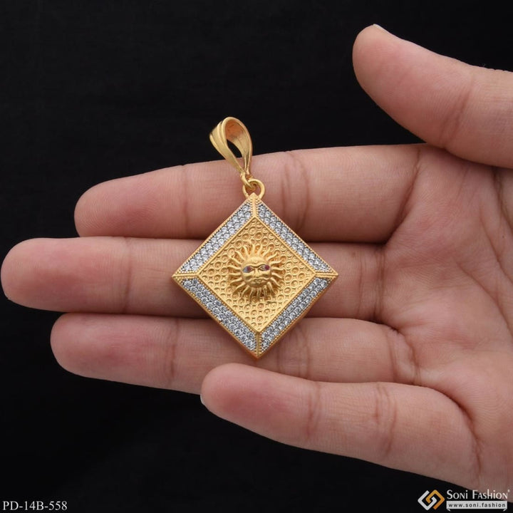 1 Gram Gold Plated Sun With Diamond Delicate Design Pendant