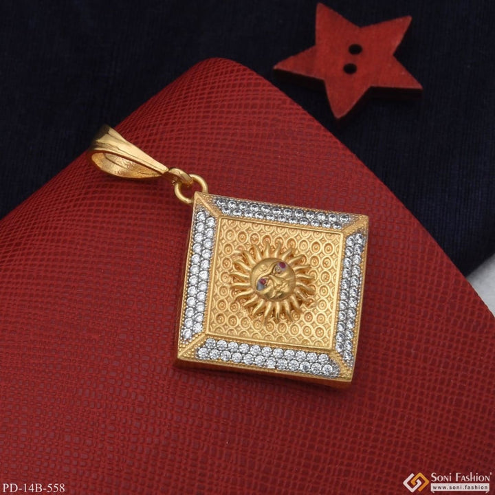 1 Gram Gold Plated Sun With Diamond Delicate Design Pendant