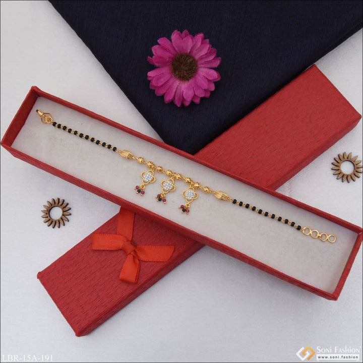 1 Gram Gold Plated With Diamond Designer Mangalsutra