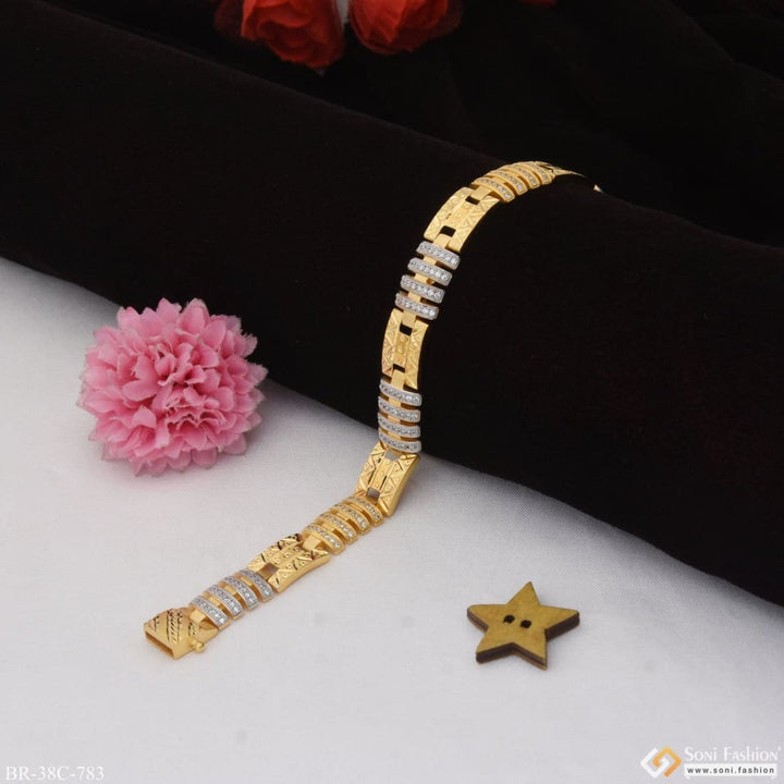 1 gram gold plated with diamond excellent design bracelet