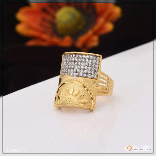 1 gram gold plated sun with diamond excellent design ring