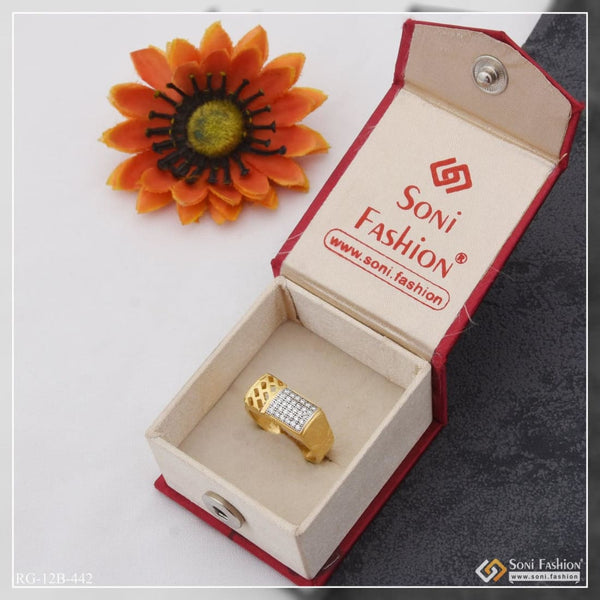 1 gram gold plated with diamond extraordinary design ring