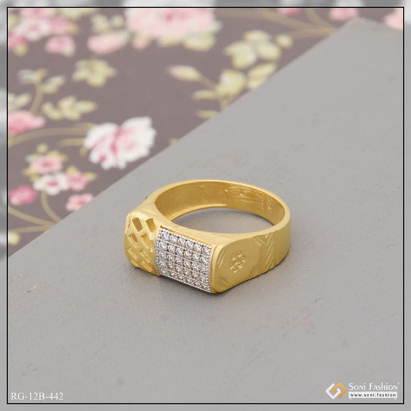 1 gram gold plated with diamond extraordinary design ring