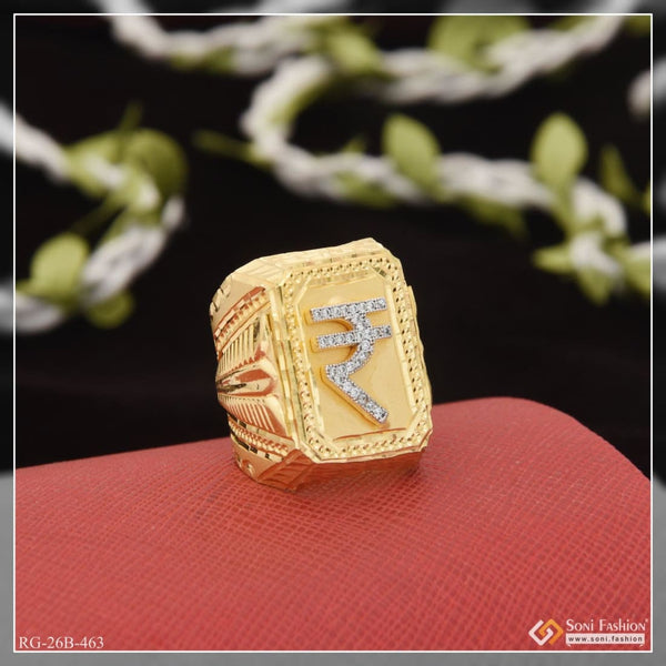 1 gram gold plated with diamond extraordinary design ring