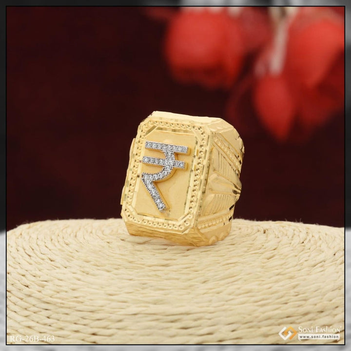 1 gram gold plated with diamond extraordinary design ring