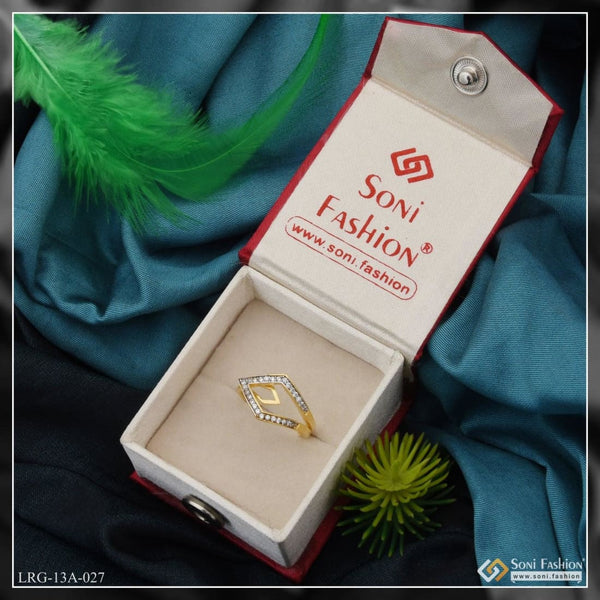 1 Gram Gold Plated With Diamond Eye-catching Design Ring