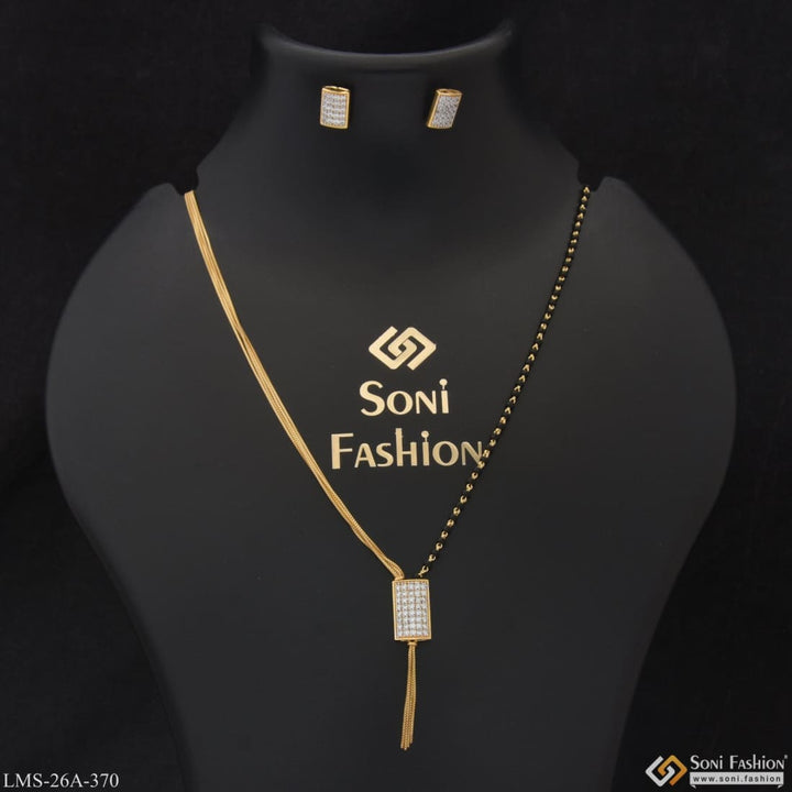 1 gram gold plated with diamond fancy design mangalsutra set