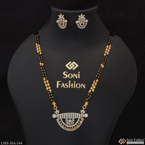 1 Gram Gold Plated With Diamond Fashion-forward Mangalsutra