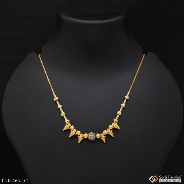 1 gram gold plated with diamond fashion-forward necklace for