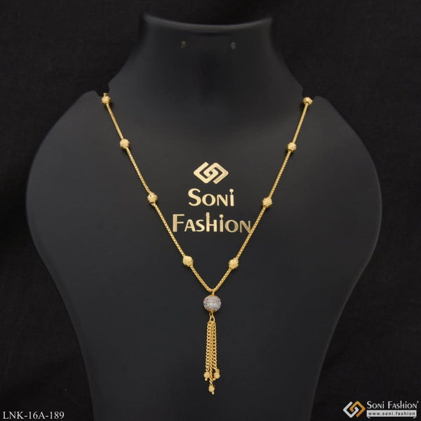 1 gram gold plated with diamond fashion-forward necklace for