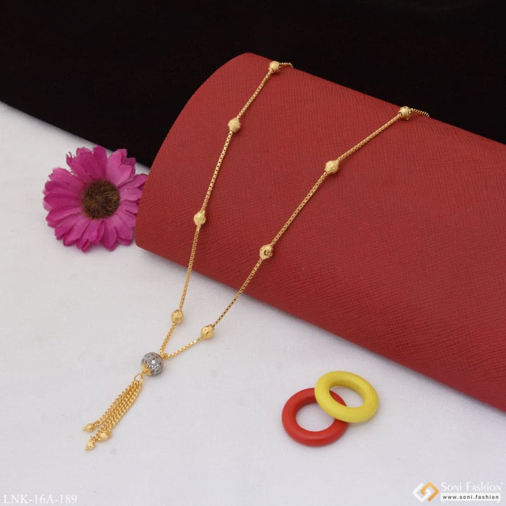 1 gram gold plated with diamond fashion-forward necklace for