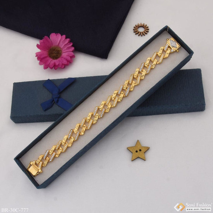 1 Gram Gold Plated With Diamond Fashionable Design Bracelet